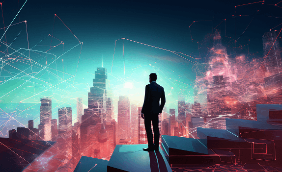 Construction workers at sunset